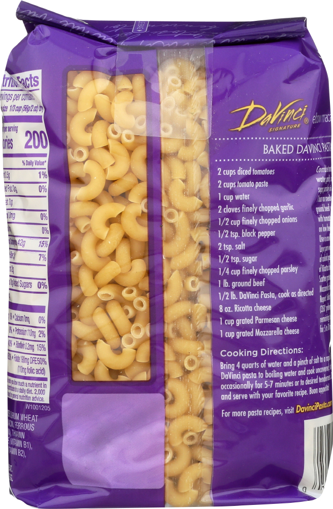 Elbow Macaroni DaVinci World Finer Foods