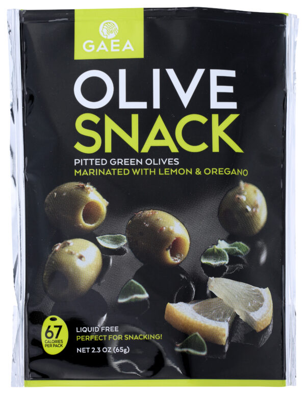 Pitted Green Olives with Lemon & Oregano in Snack Pack – 2.3oz