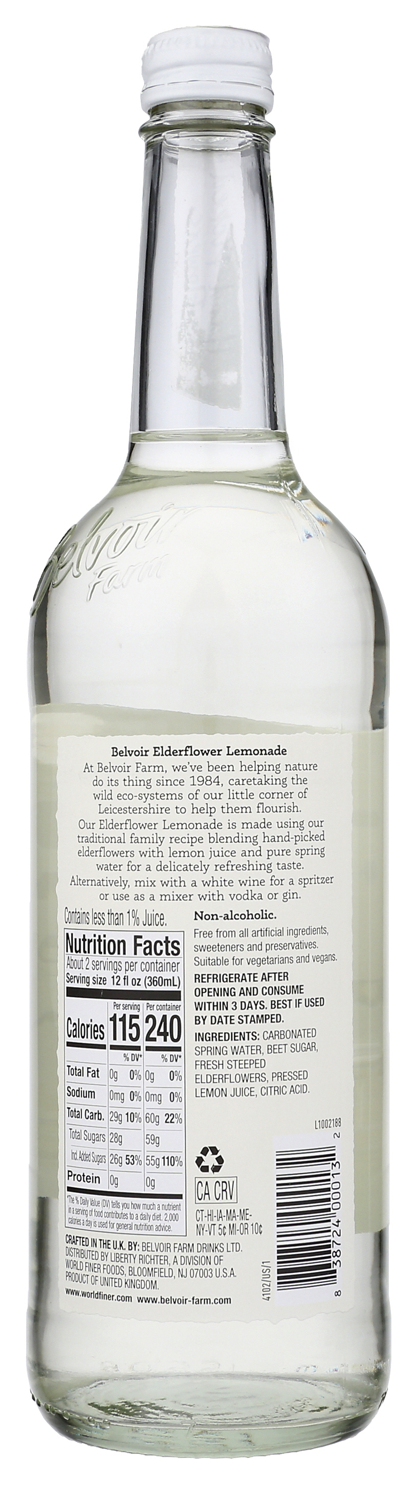 Elderflower Lemonade 25.4 OZ World Finer Foods