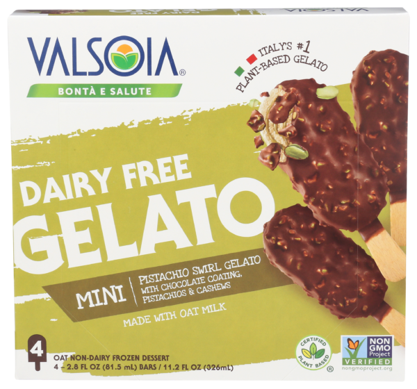 Chocolate Dipped Pistachio Swirl Mini Bars – Oat Milk Gelato