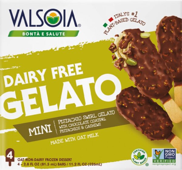 Chocolate Dipped Pistachio Swirl Mini Bars – Oat Milk Gelato