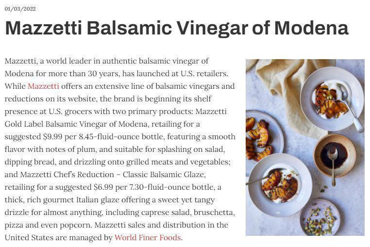 Mazzetti Featured on Progressive Grocer