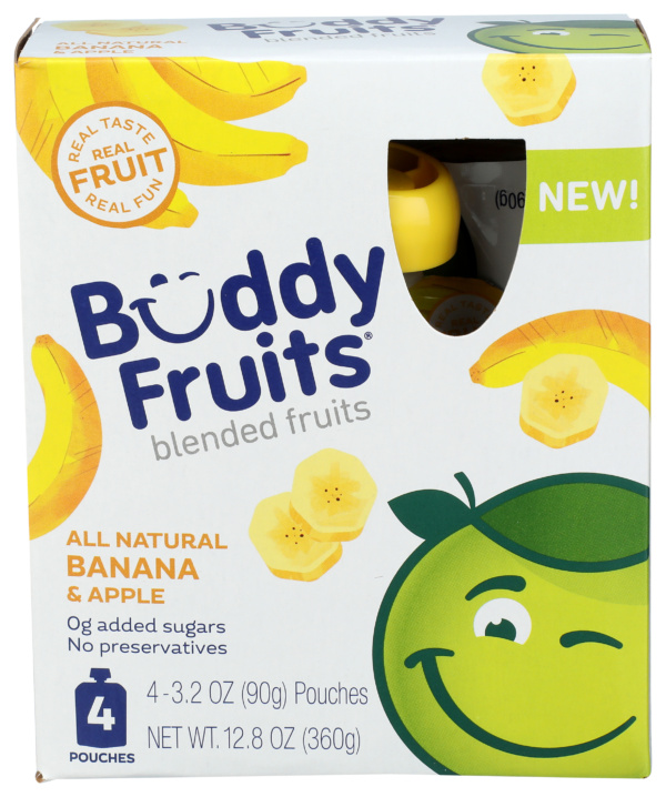 Banana & Apple Blended Fruit Pouch – 4 Pack