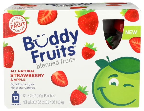 Strawberry & Apple Blended Fruits Pouch – 12 Pack